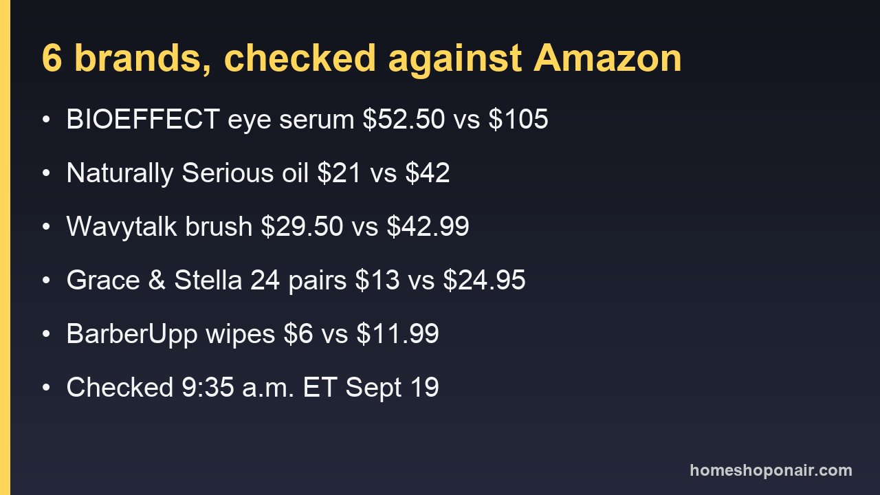 Deal price next to the Amazon price for five of Saturday's six brands