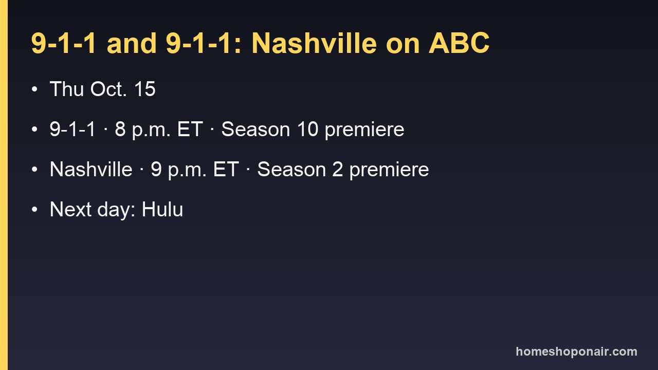 9-1-1 and 9-1-1: Nashville next new episodes on ABC Thursday, Oct. 22, at 8 and 9 p.m. ET