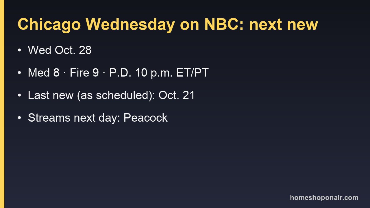 Chicago Med, Chicago Fire and Chicago P.D. next new episodes on NBC Wednesday, Oct. 28