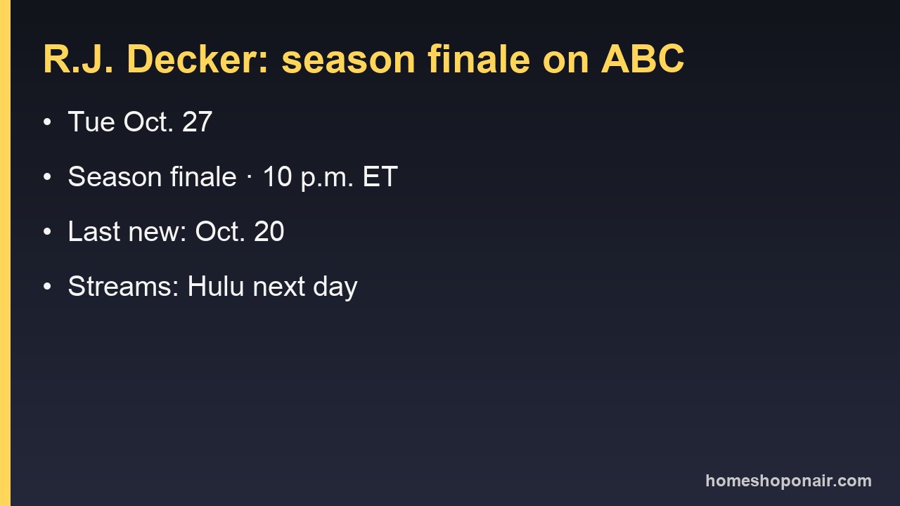 R.J. Decker on ABC: Season 2 finale Tuesday, Oct. 27, 10 p.m. ET