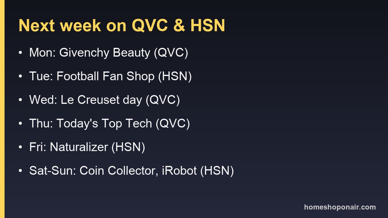 Card summarising the QVC and HSN brand days for September 14 to 20, 2026