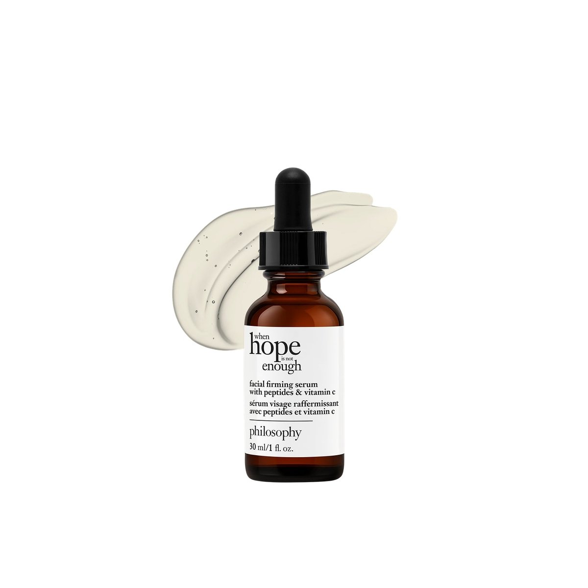 philosophy when hope is not enough facial firming serum bottle with texture swatch