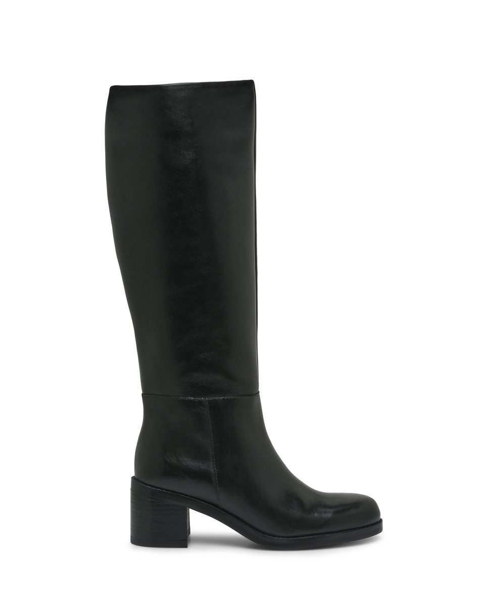 Vince Camuto Ammar wide calf knee high boot in black leather, the brand's own $229 style
