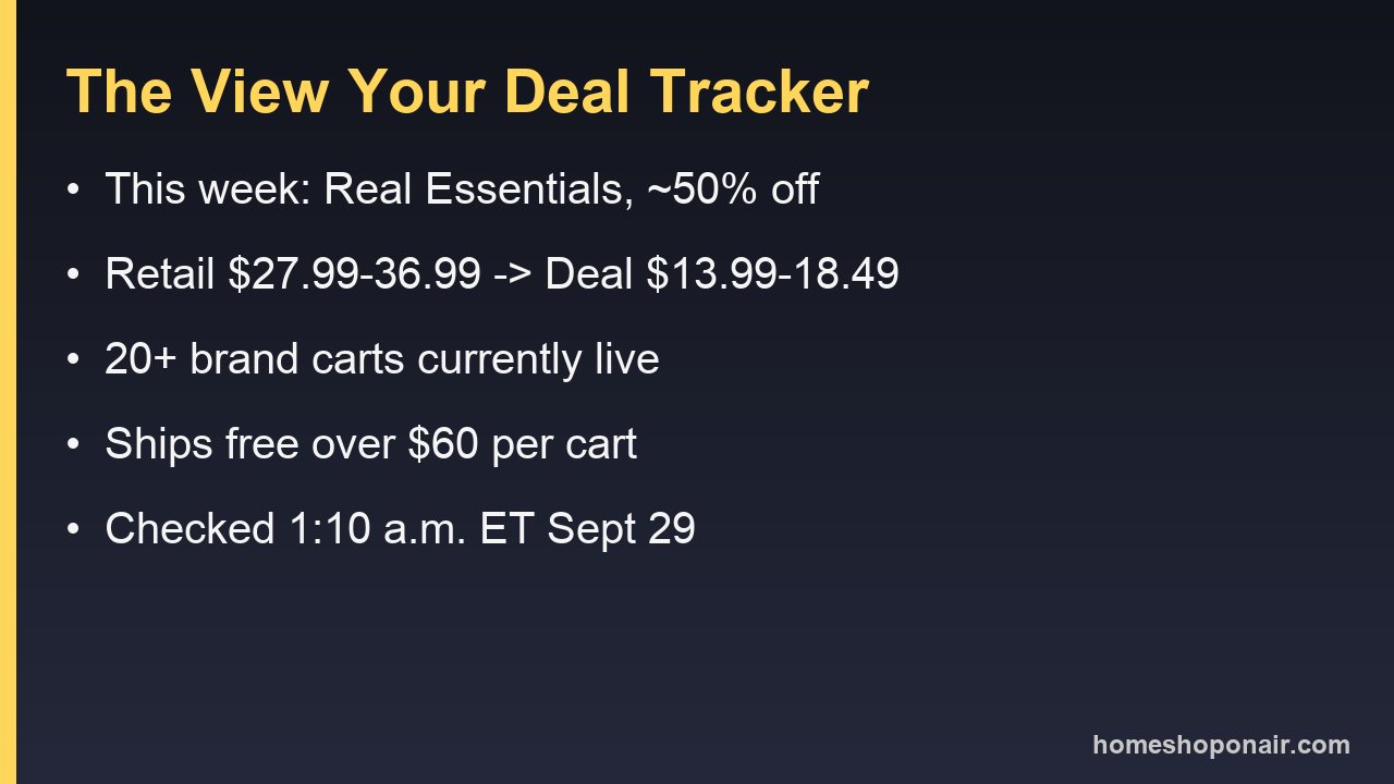 Card summarizing this week's View Your Deal brand and price range